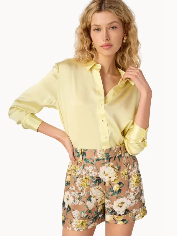 Ravi Linen Short in Morning Flourish made by CAMI