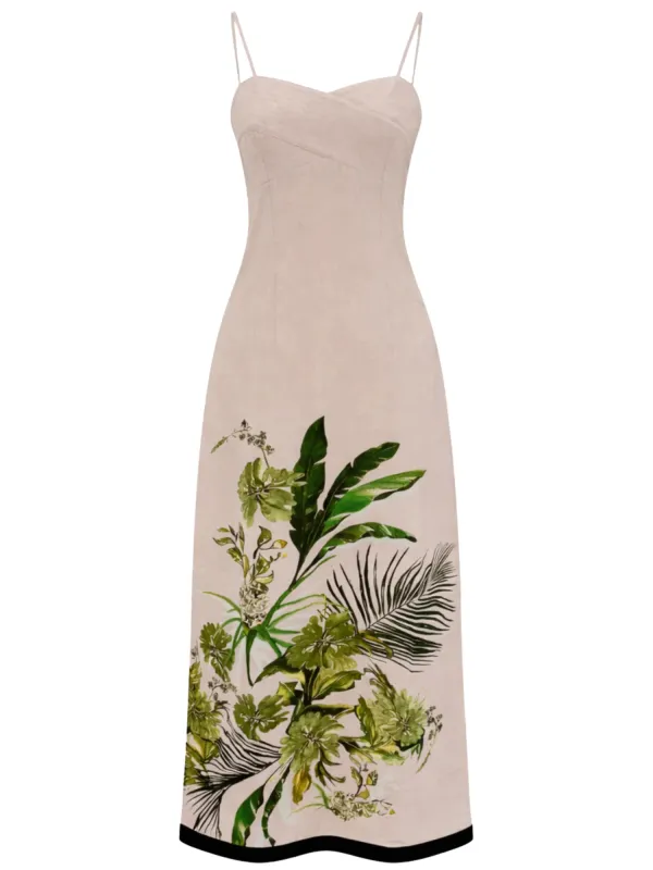 Carlie Midi Dress in Botanical made by Anna Cate