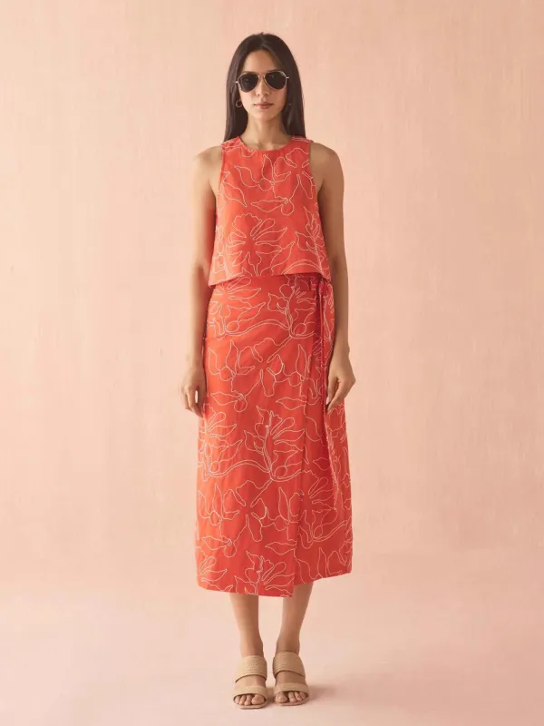 Sammi Skirt in Uma Persimmon made by Omika