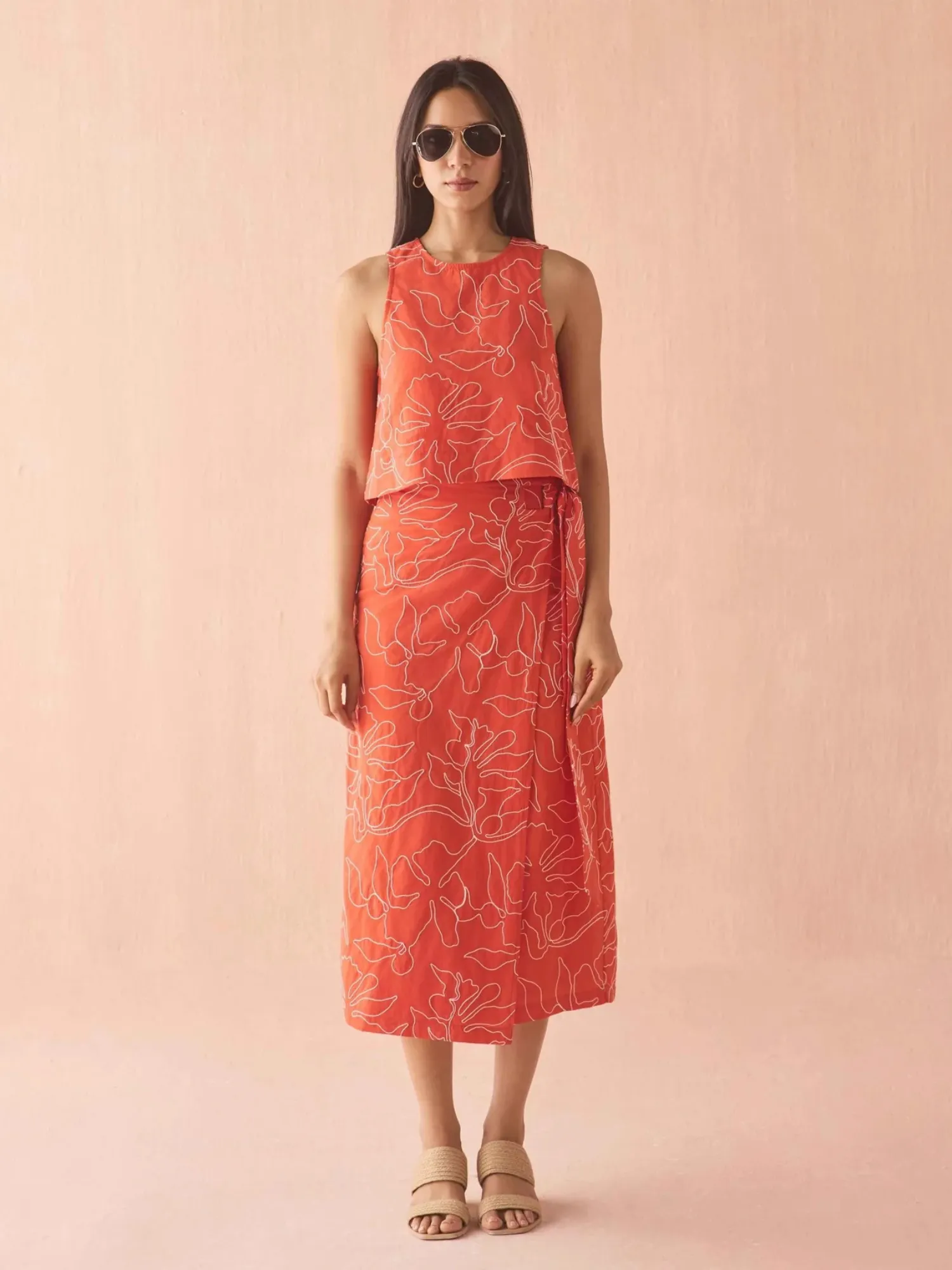 Sammi Skirt in Uma Persimmon sold by Beau & Ro