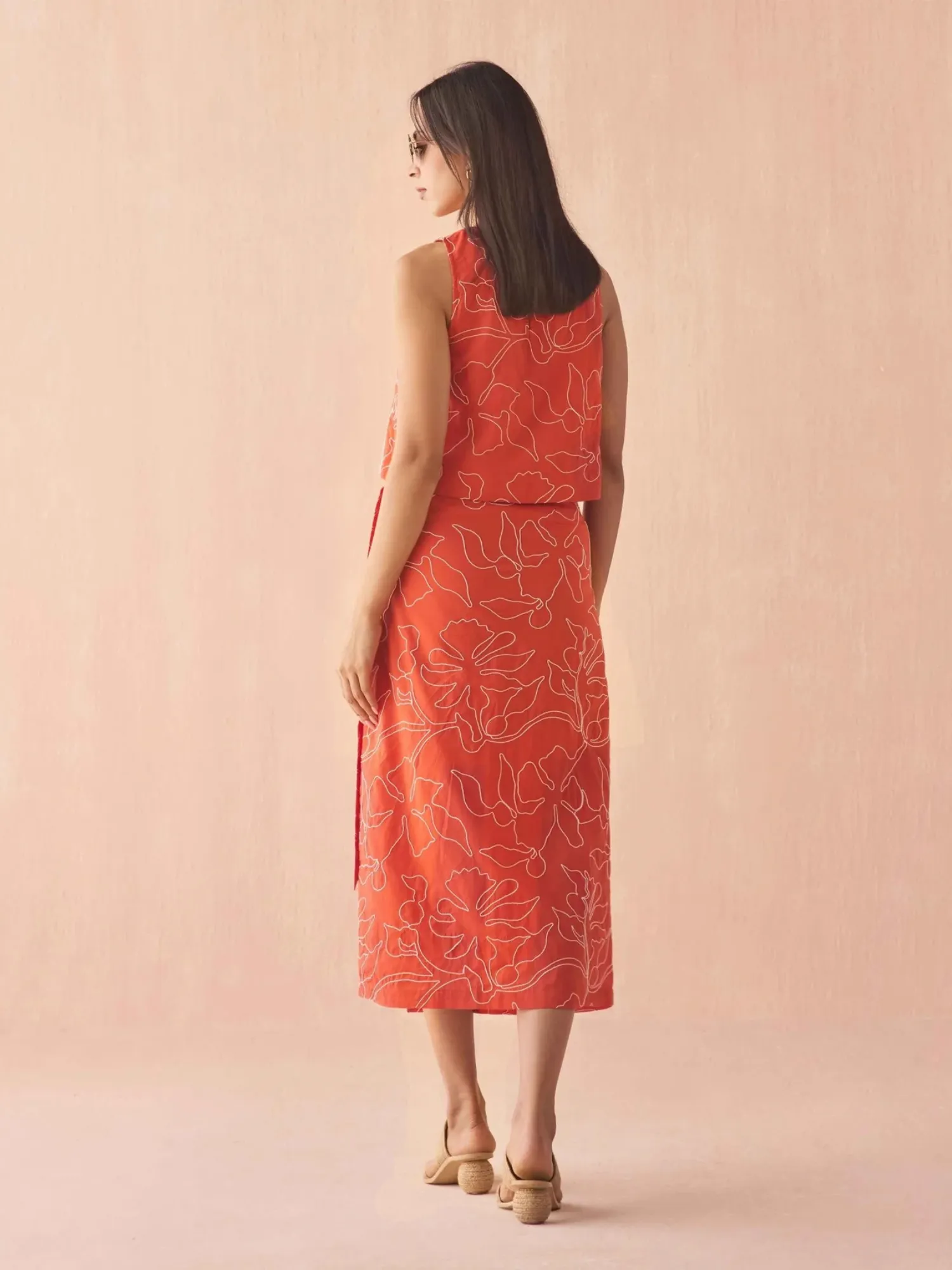 Sammi Skirt in Uma Persimmon sold by Beau & Ro product image thumbnail 2