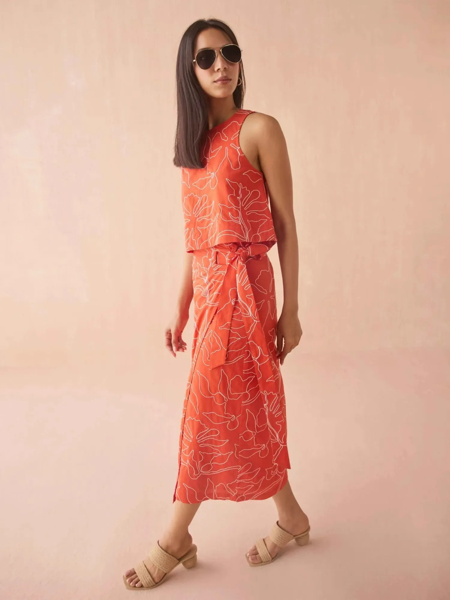 Sammi Skirt in Uma Persimmon sold by Beau & Ro product image thumbnail 3