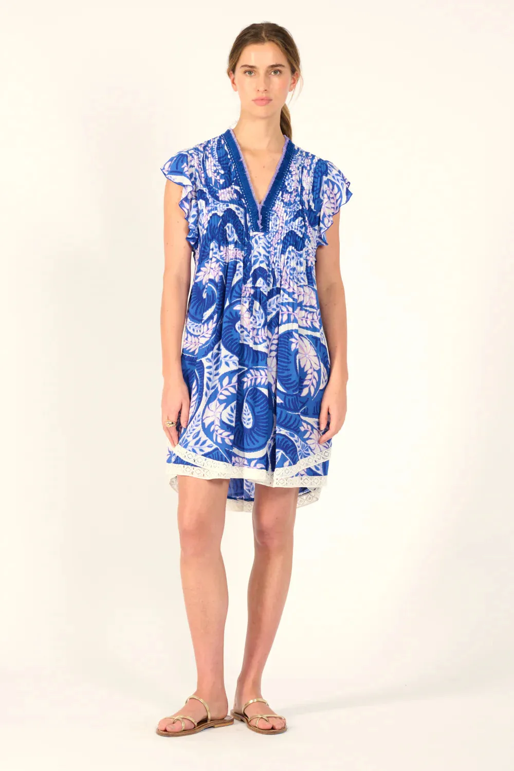 Sasha Mini Dress in Blue Holy Snake sold by Beau & Ro product image thumbnail 2