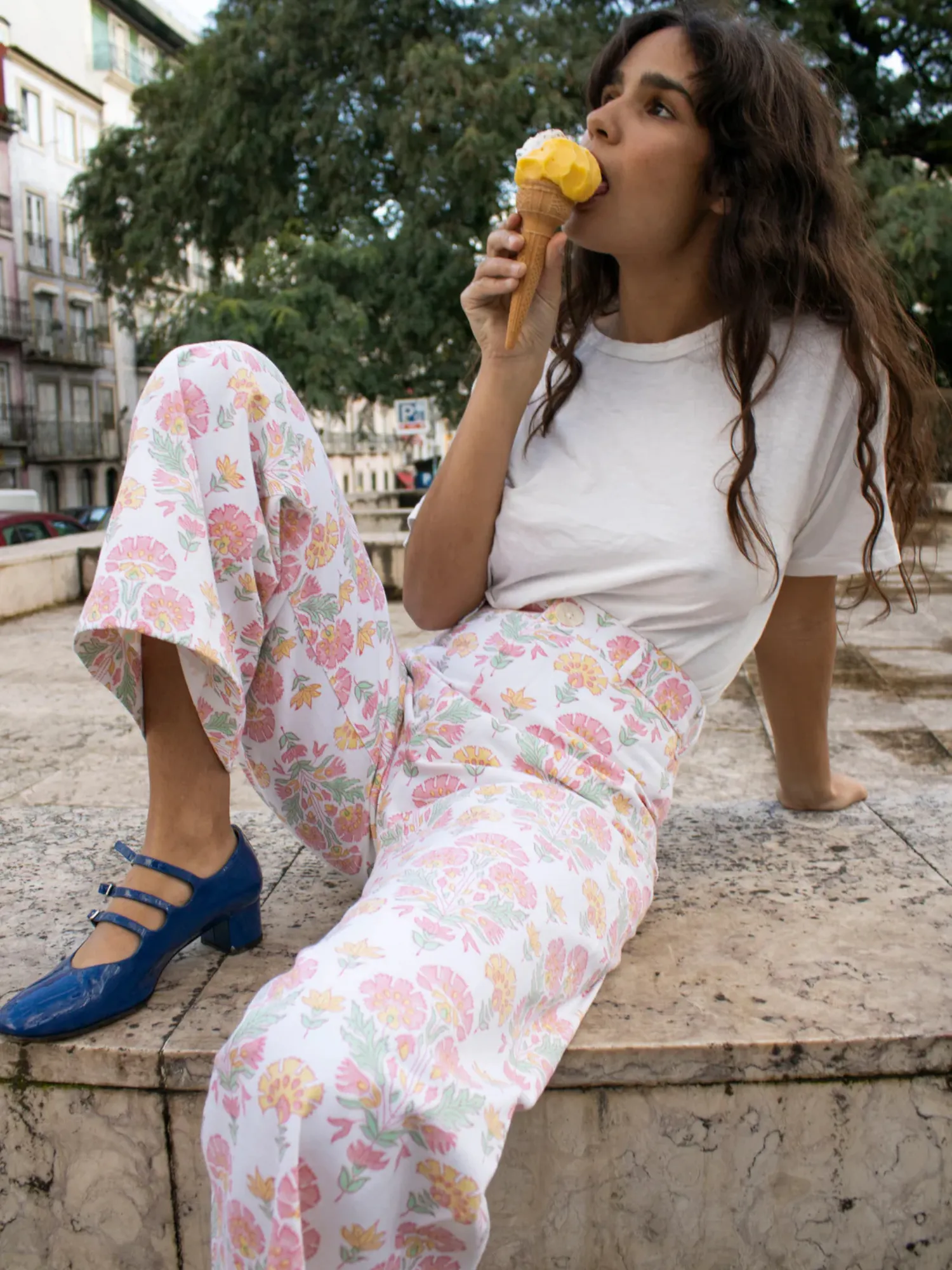 Disco Pant in Big Geranium Print sold by Beau & Ro product image thumbnail 2