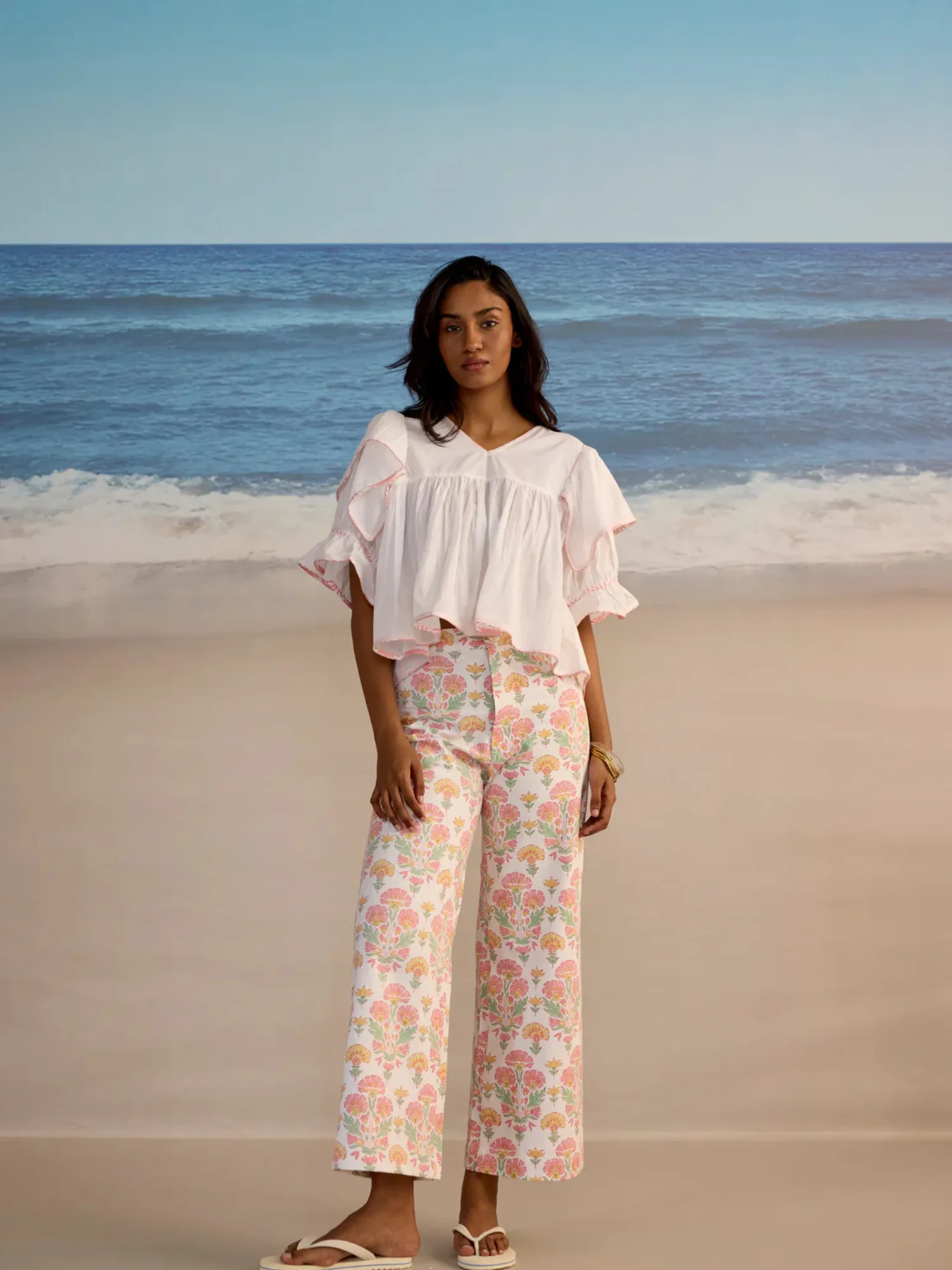 Disco Pant in Big Geranium Print sold by Beau & Ro product image thumbnail 4