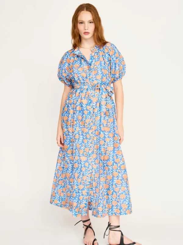 Somerset Dress in Tangerine Carnation made by Mirth