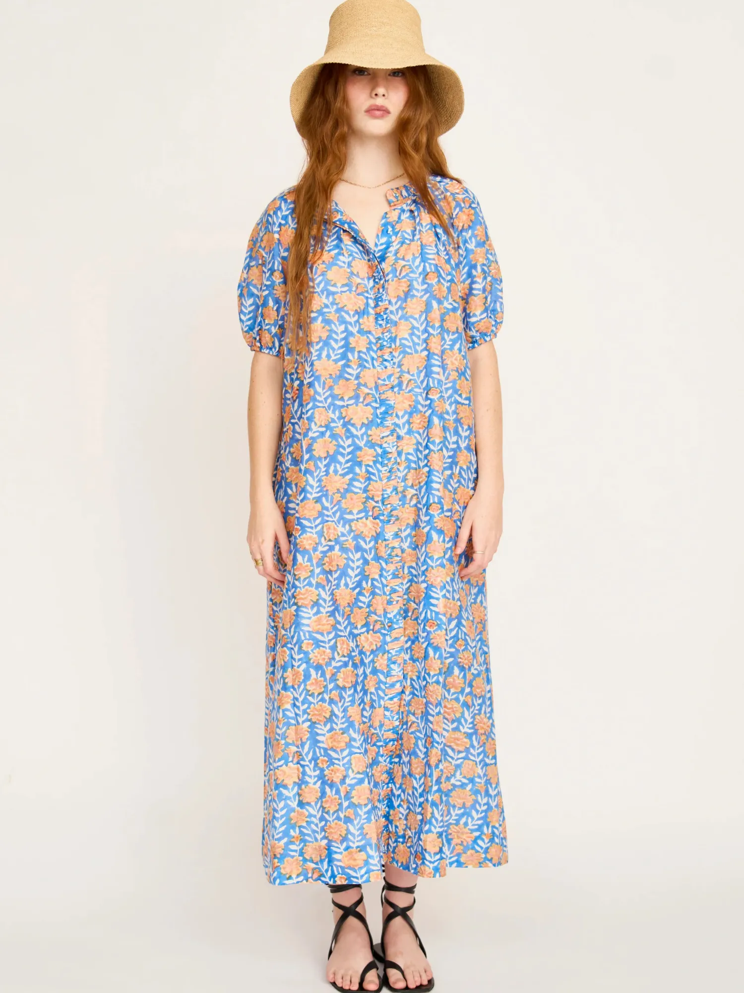 Somerset Dress in Tangerine Carnation sold by Beau & Ro product image thumbnail 5