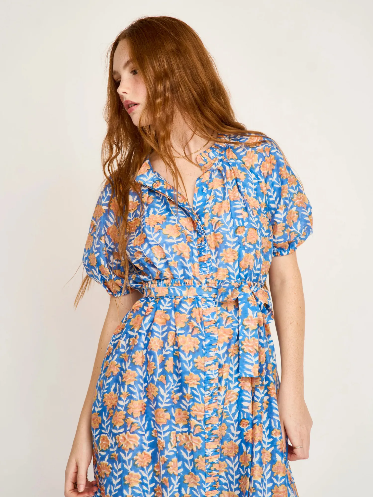 Somerset Dress in Tangerine Carnation sold by Beau & Ro product image thumbnail 2