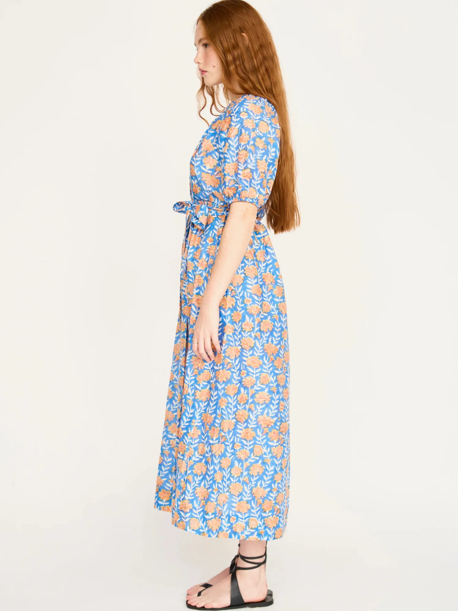 Somerset Dress in Tangerine Carnation sold by Beau & Ro product image thumbnail 3