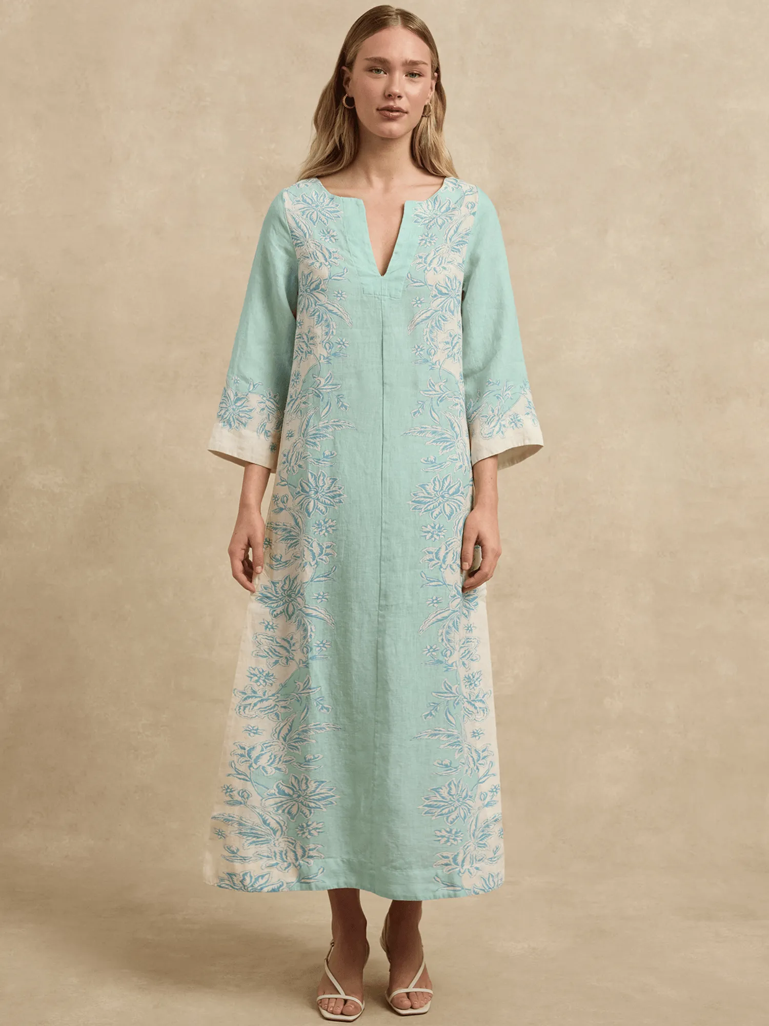Ariya Kaftan in Seafoam Bloom sold by Beau & Ro