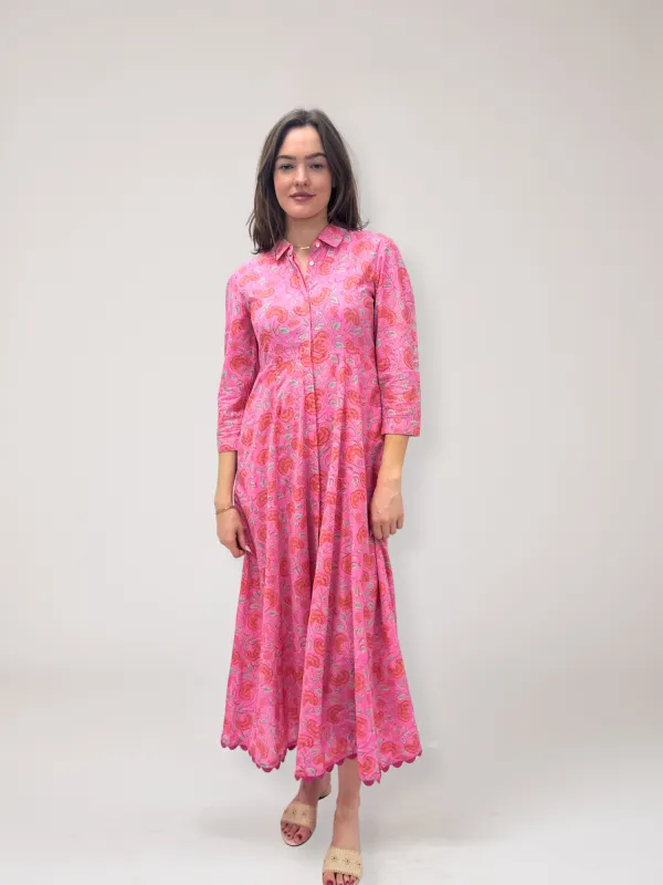 Pink Floral Print Maxi Dress made by Beau & Ro