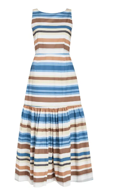 Low-Back Dress in Cool Stripe sold by Beau & Ro product image thumbnail 5