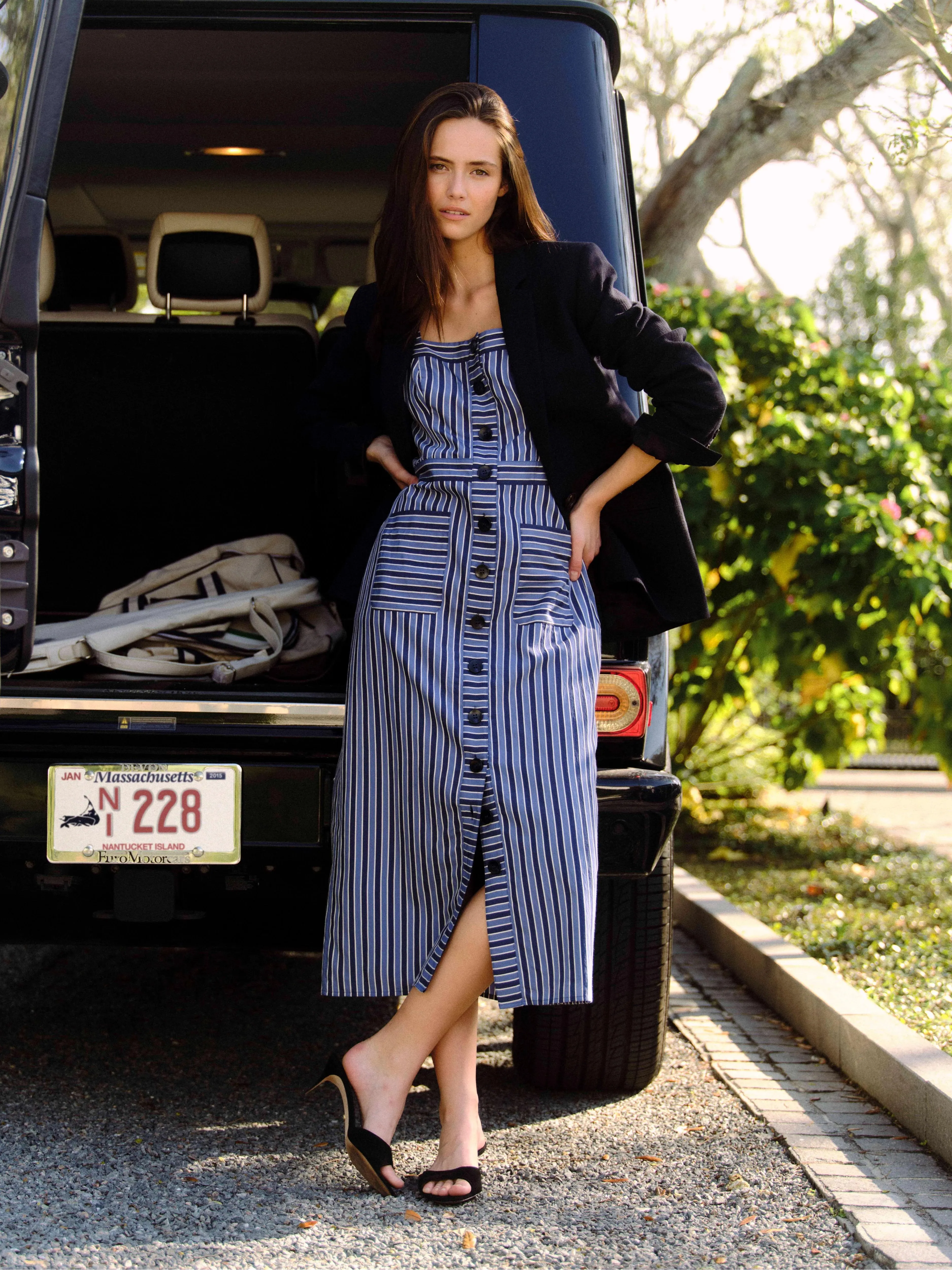 Natalie Dress in Coastal Stripe sold by Beau & Ro