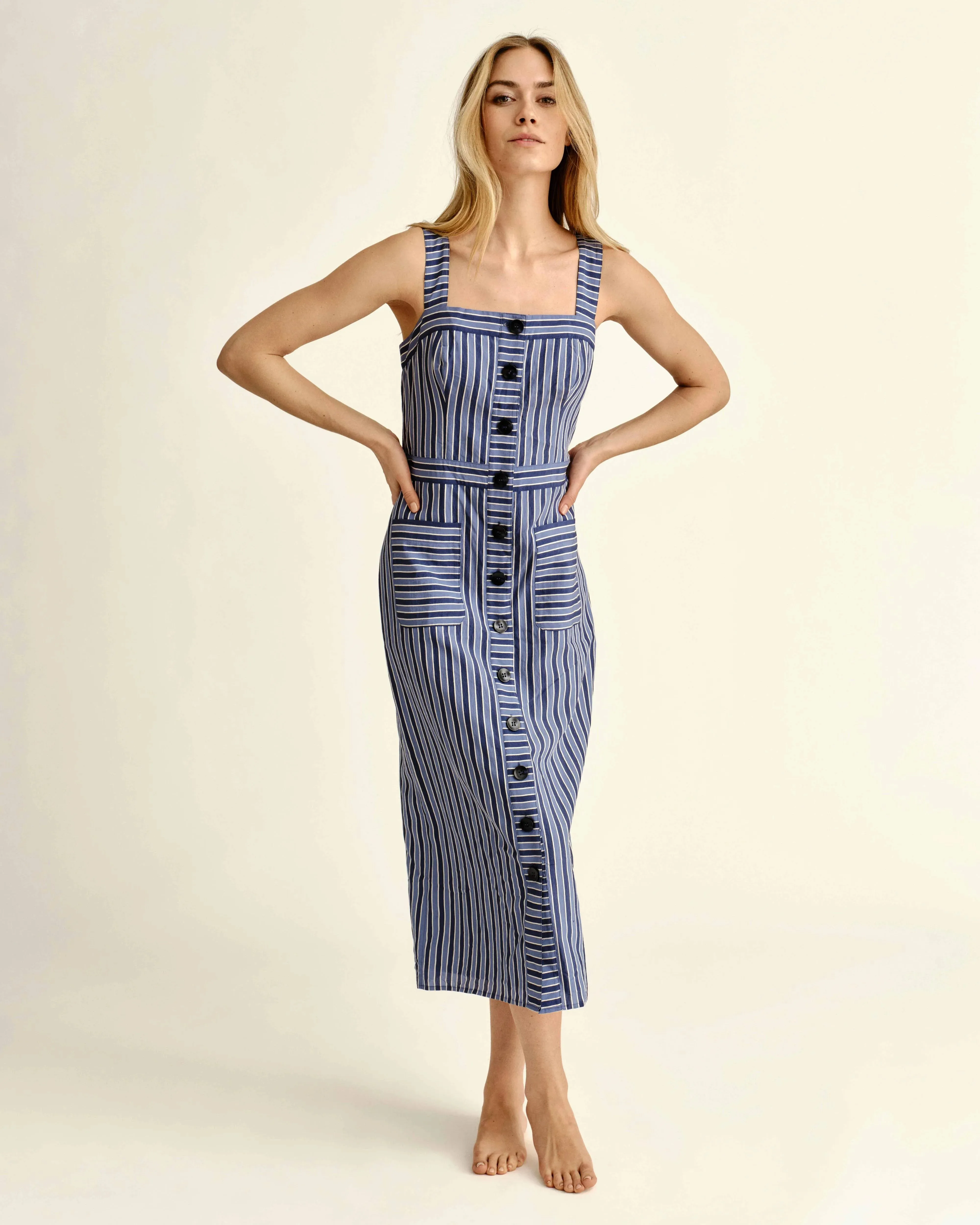 Natalie Dress in Coastal Stripe sold by Beau & Ro product image thumbnail 2