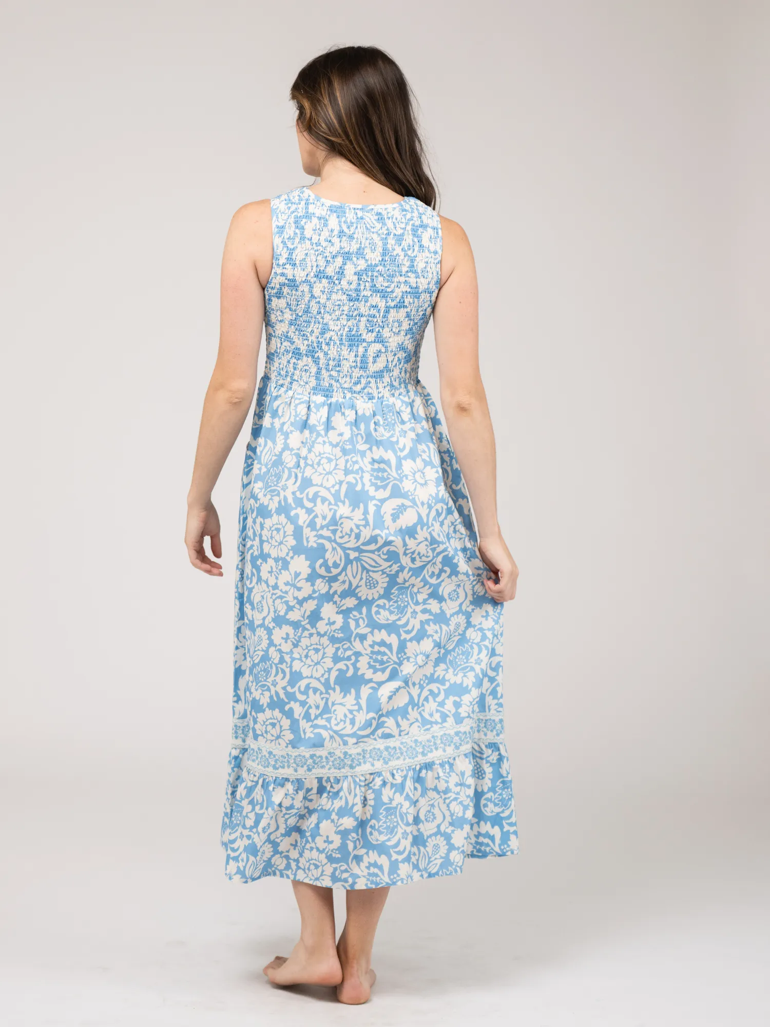The Margot Dress | Blue Flore sold by Beau & Ro product image thumbnail 3