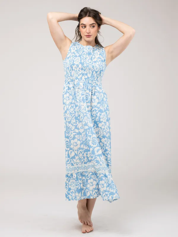 The Margot Dress | Blue Flore made by Beau & Ro