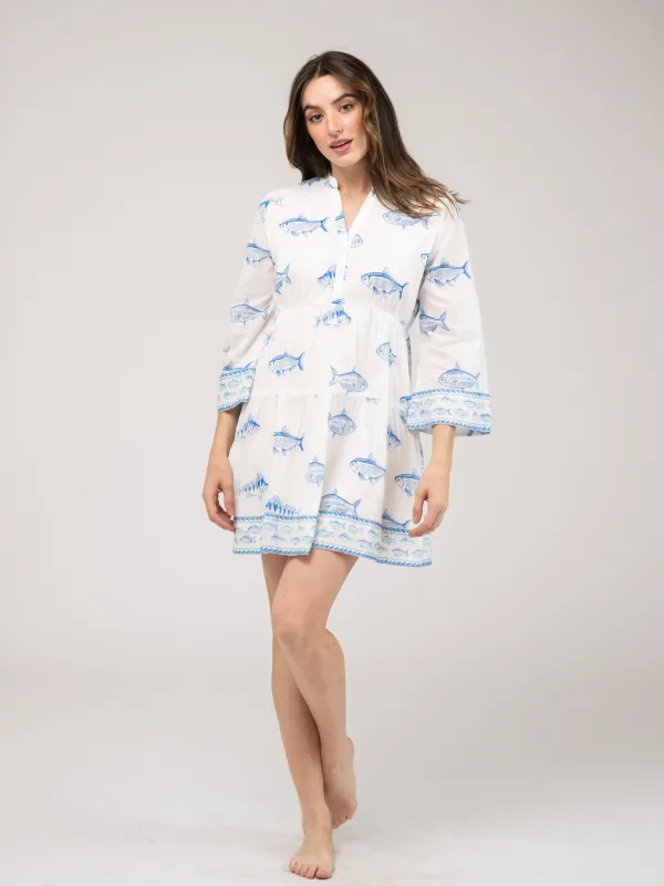The Claire Mini Dress | White Fish made by Beau & Ro