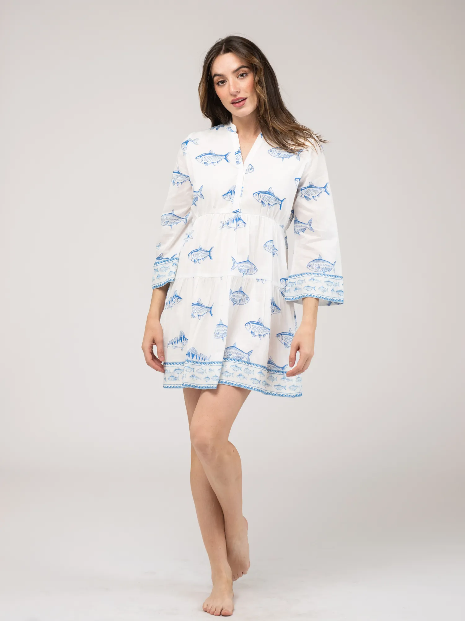 The Claire Mini Dress | White Fish sold by Beau & Ro