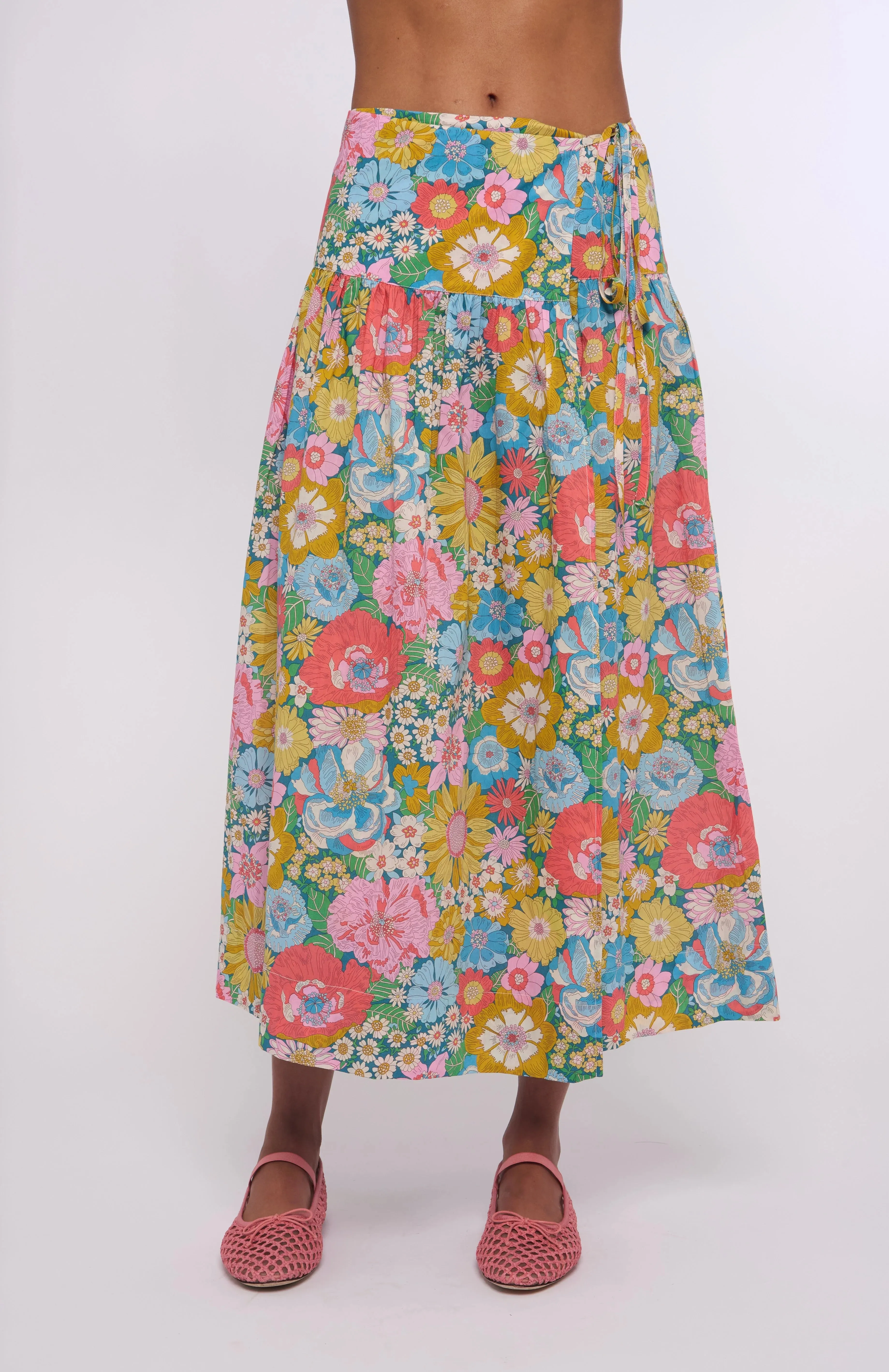 Taylor Wrap Skirt in Summers In The Sun 2 Liberty Print sold by Beau & Ro product image thumbnail 3