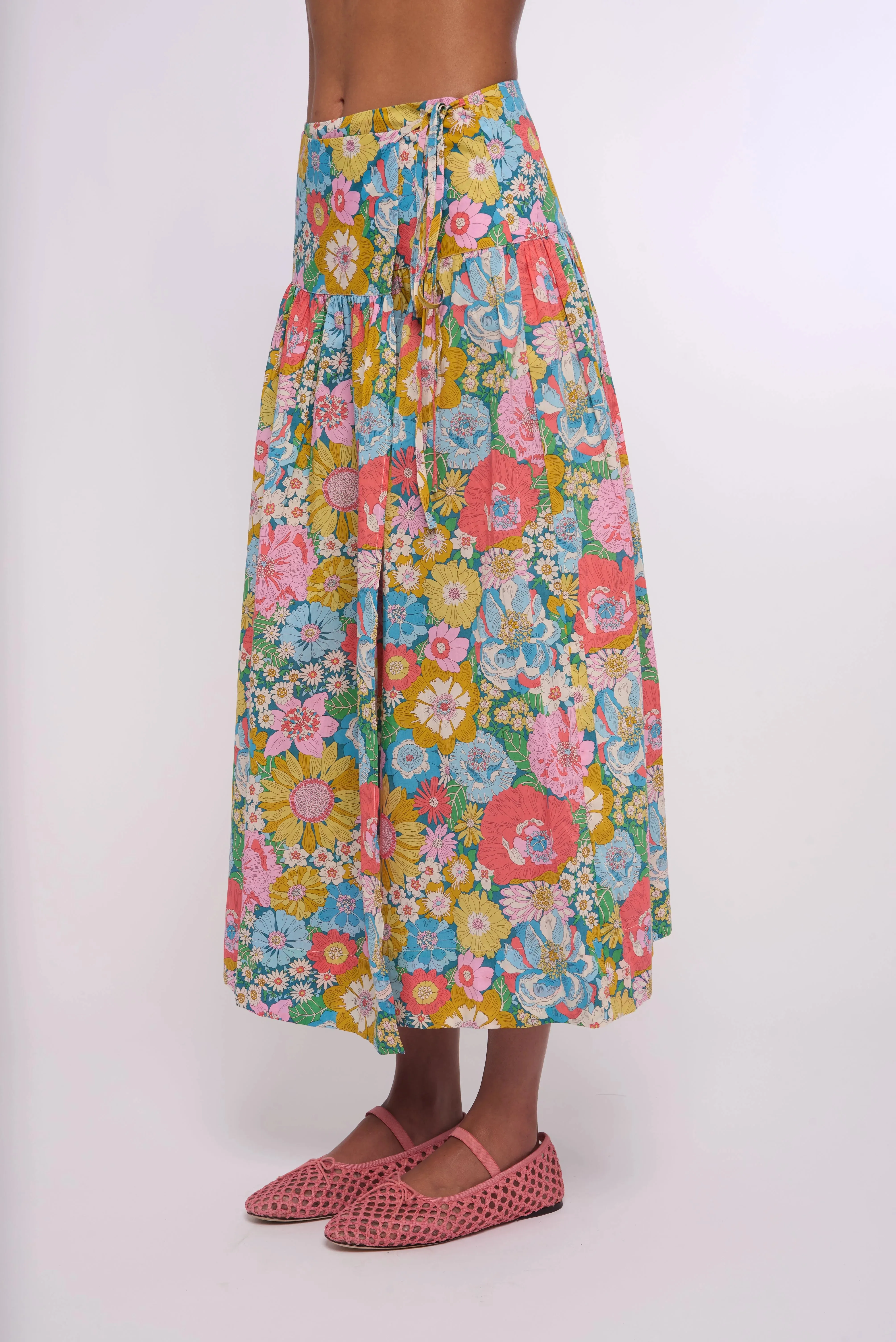 Taylor Wrap Skirt in Summers In The Sun 2 Liberty Print sold by Beau & Ro product image thumbnail 2