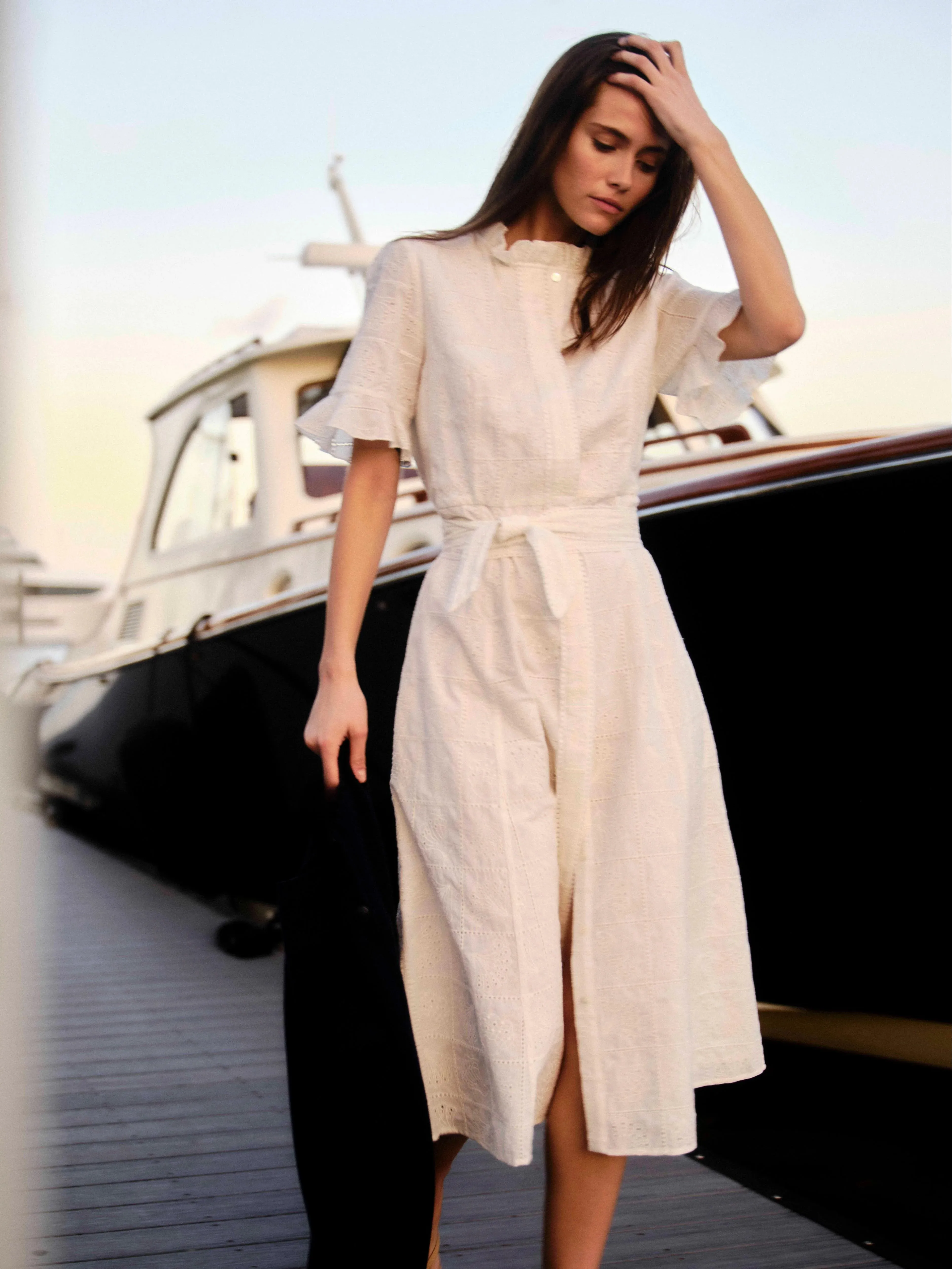 Aria Dress in Soft White sold by Beau & Ro