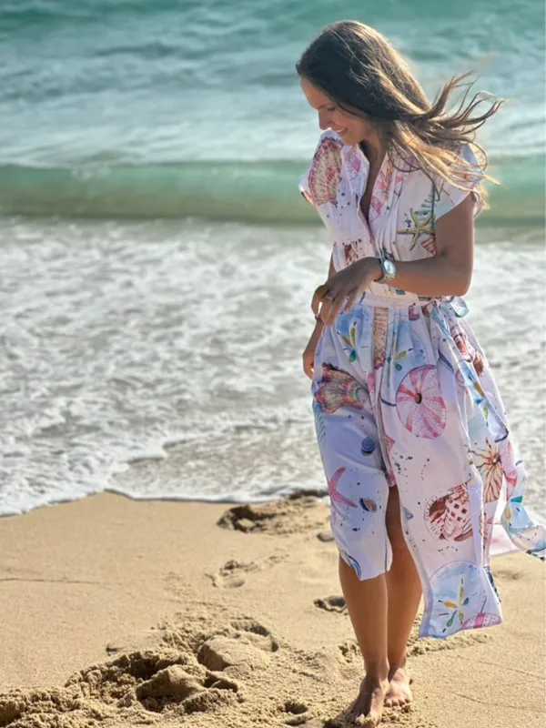 Shell Print Midi Dress made by Beau & Ro