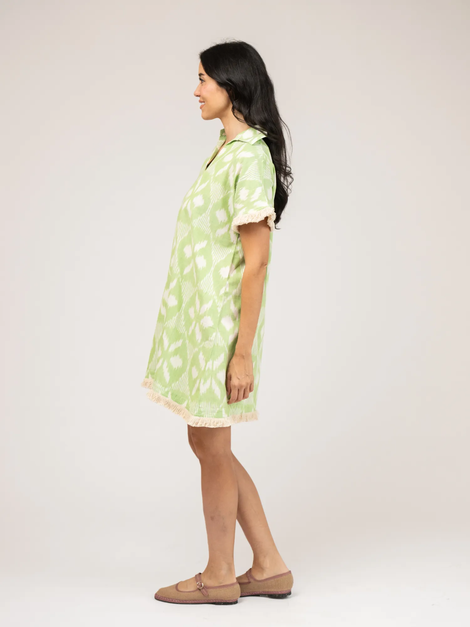 The Beach Tunic | Lime Ikat sold by Beau & Ro product image thumbnail 3