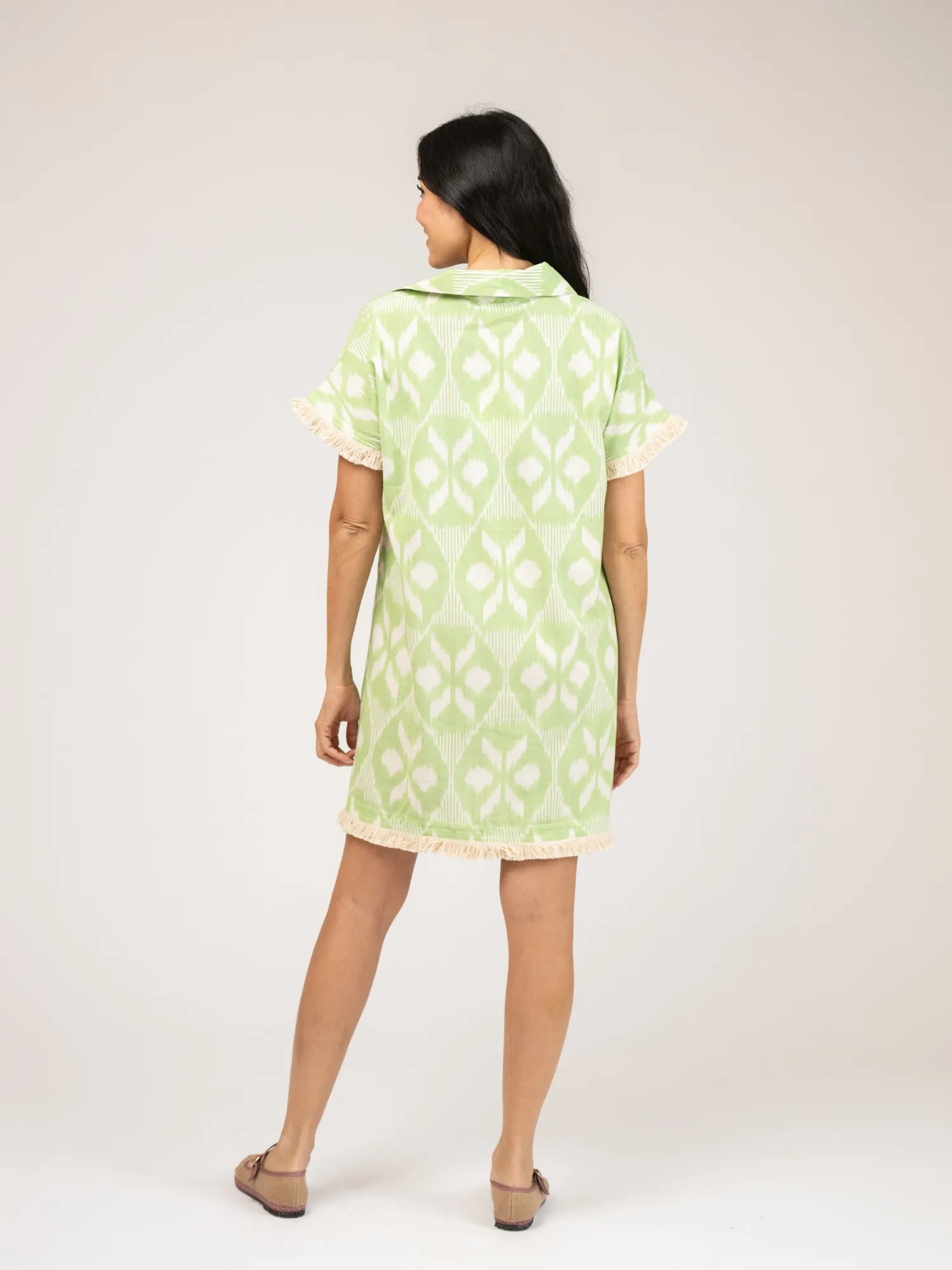 The Beach Tunic | Lime Ikat sold by Beau & Ro product image thumbnail 4