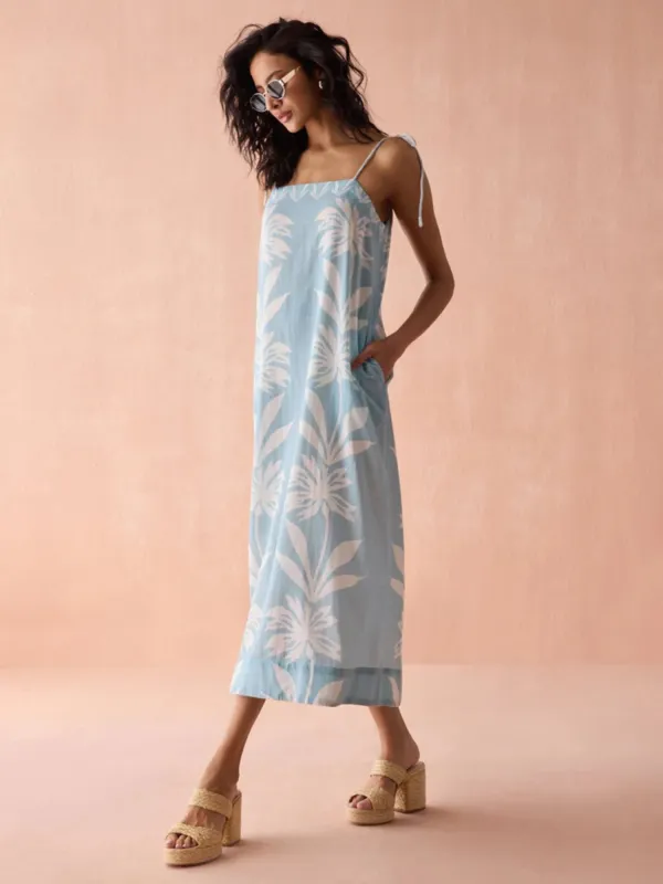 Tillie Maxi Dress in Dana Skylight made by Omika