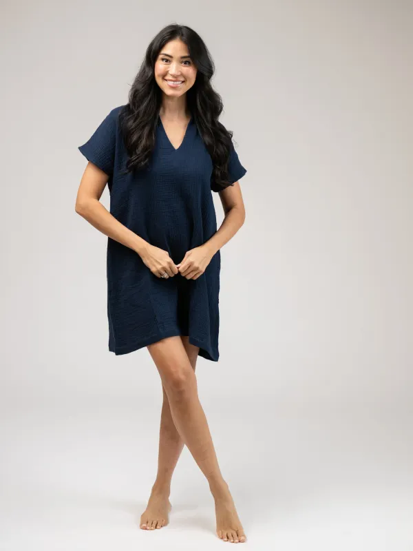 The Beach Tunic | Navy Gauze made by Beau & Ro