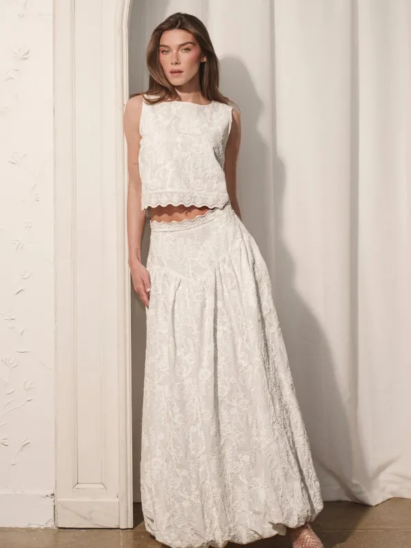 Eyelit Bubble Maxi Skirt made by Beau & Ro