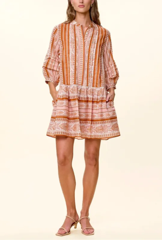 Ines Mini Dress in Miramar Print made by Cleobella