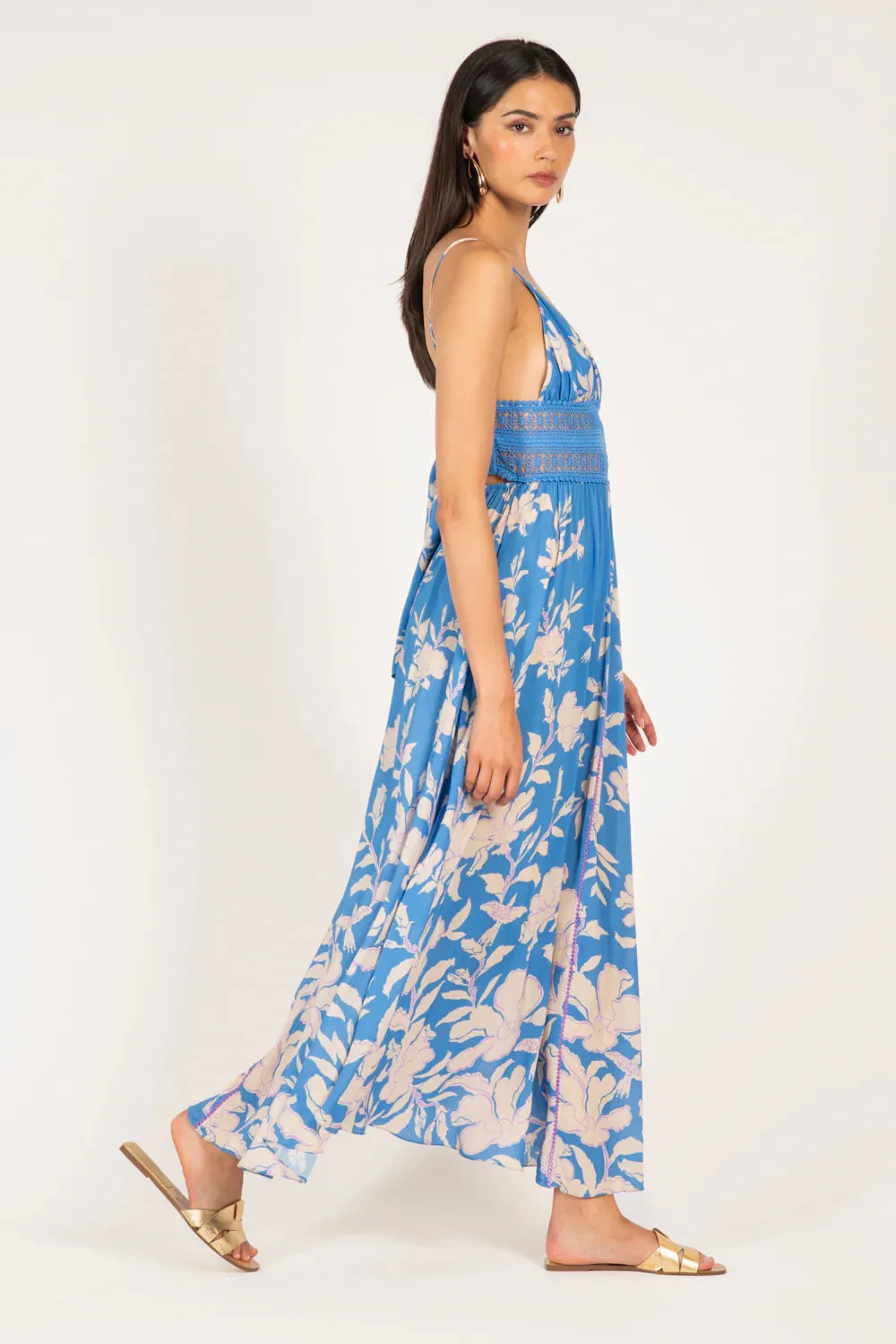 Havana Dress in Blue Palm Beach sold by Beau & Ro product image thumbnail 5