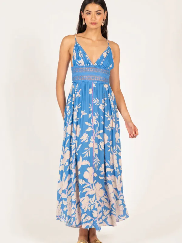 Havana Dress in Blue Palm Beach made by Beau & Ro