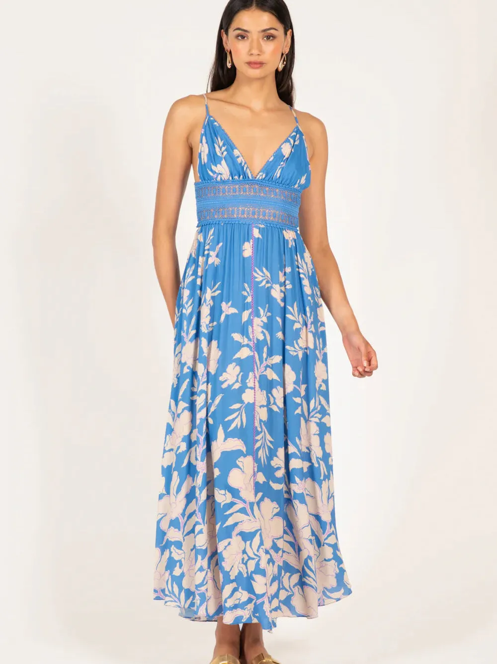 Havana Dress in Blue Palm Beach sold by Beau & Ro