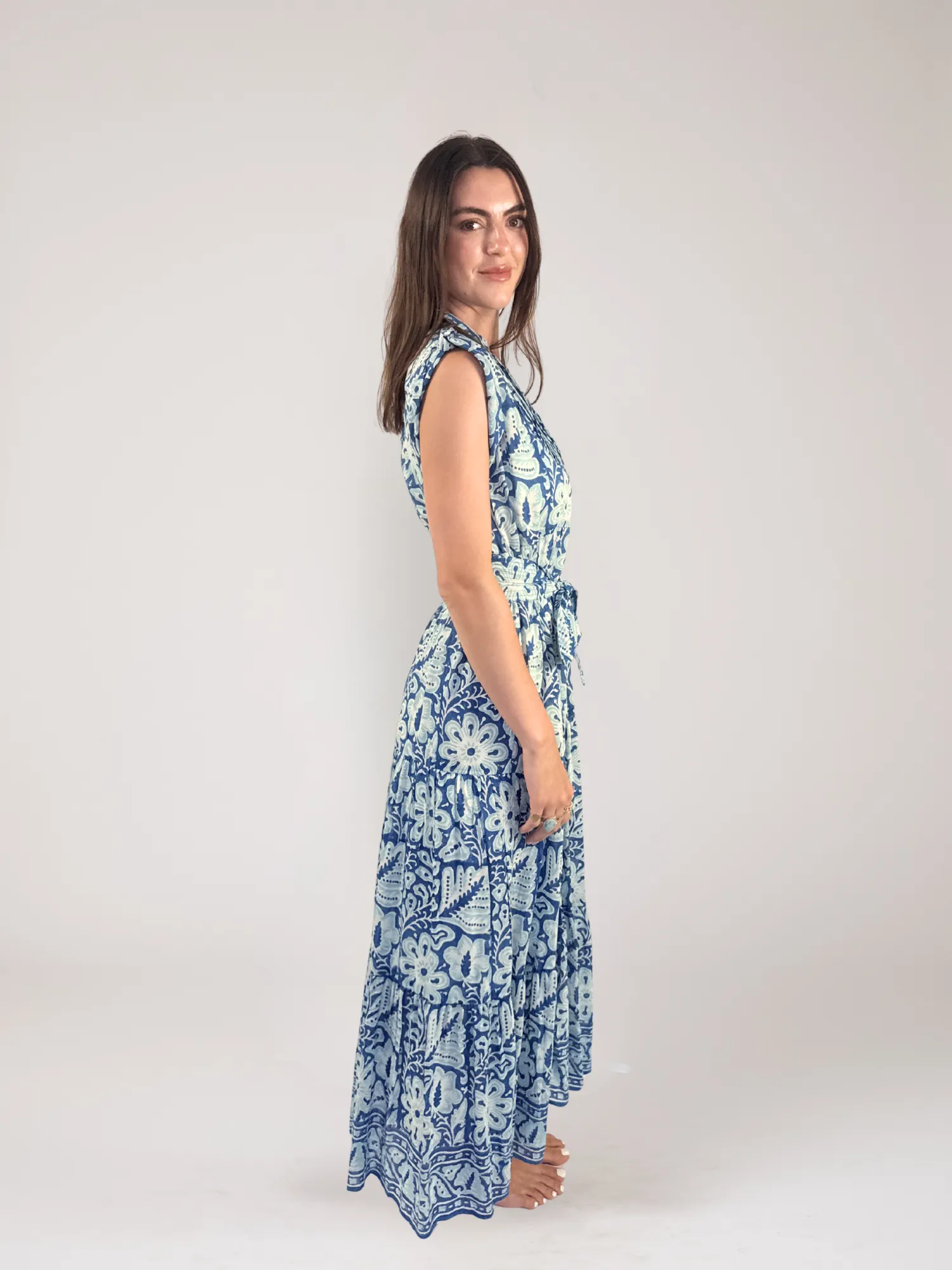 Kat Maxi Dress in Turquoise Floral sold by Beau & Ro product image thumbnail 2