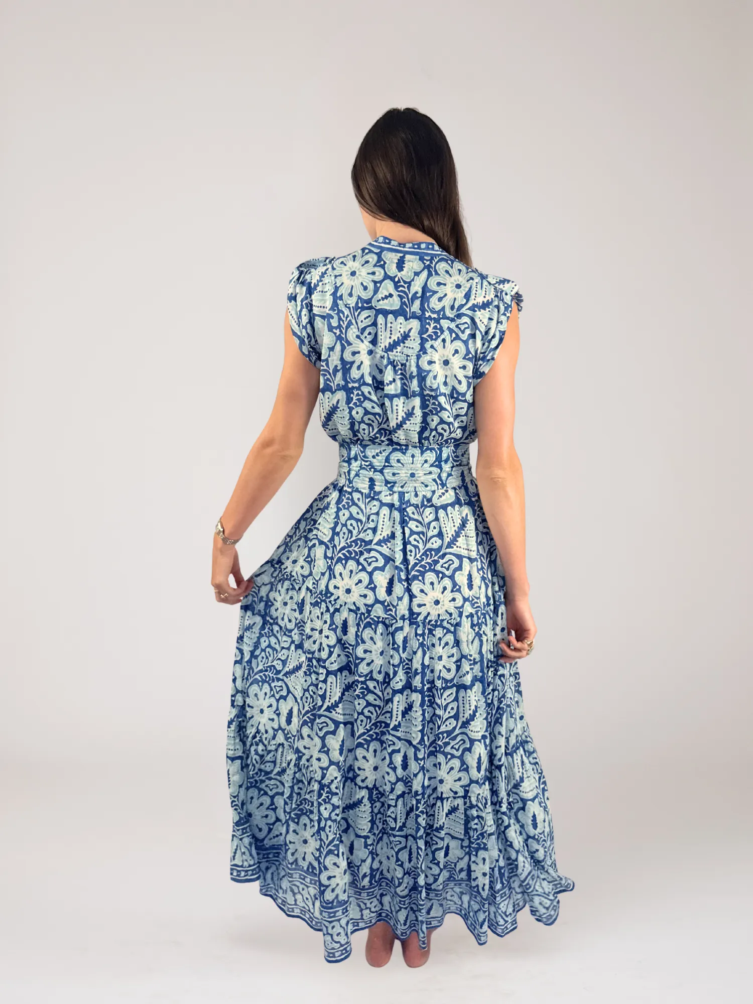 Kat Maxi Dress in Turquoise Floral sold by Beau & Ro product image thumbnail 3