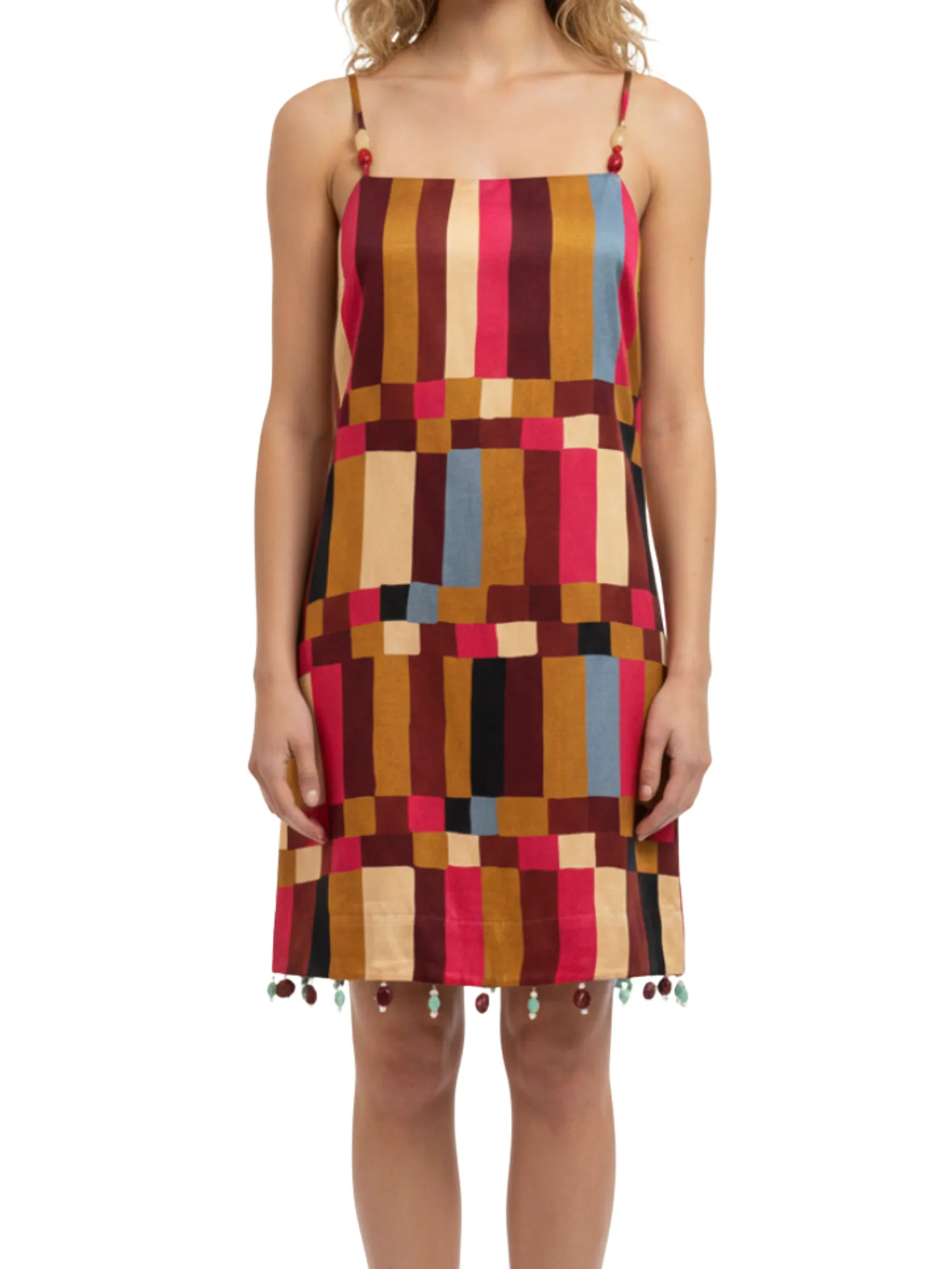 Harper Dress in Autumn Stripe sold by Beau & Ro