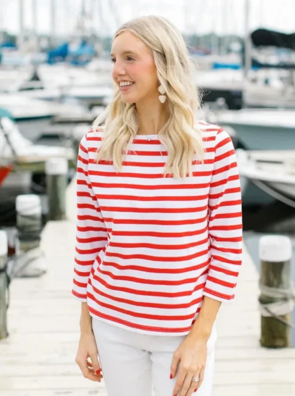 Red Breton Striped Shirt sold by Beau & Ro