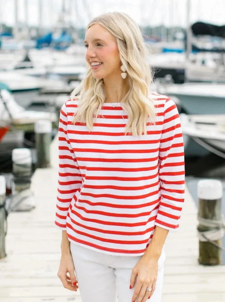 Red Breton Striped Shirt sold by Beau & Ro
