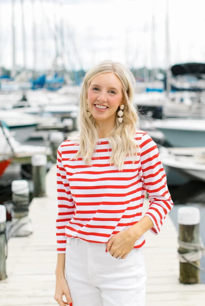 Red Breton Striped Shirt sold by Beau & Ro product image thumbnail 3