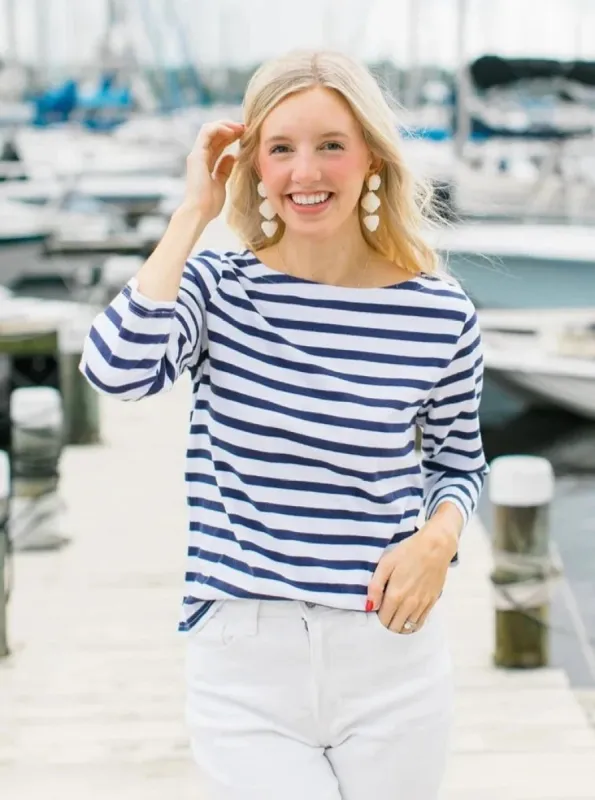 Navy Breton Striped Shirt sold by Beau & Ro