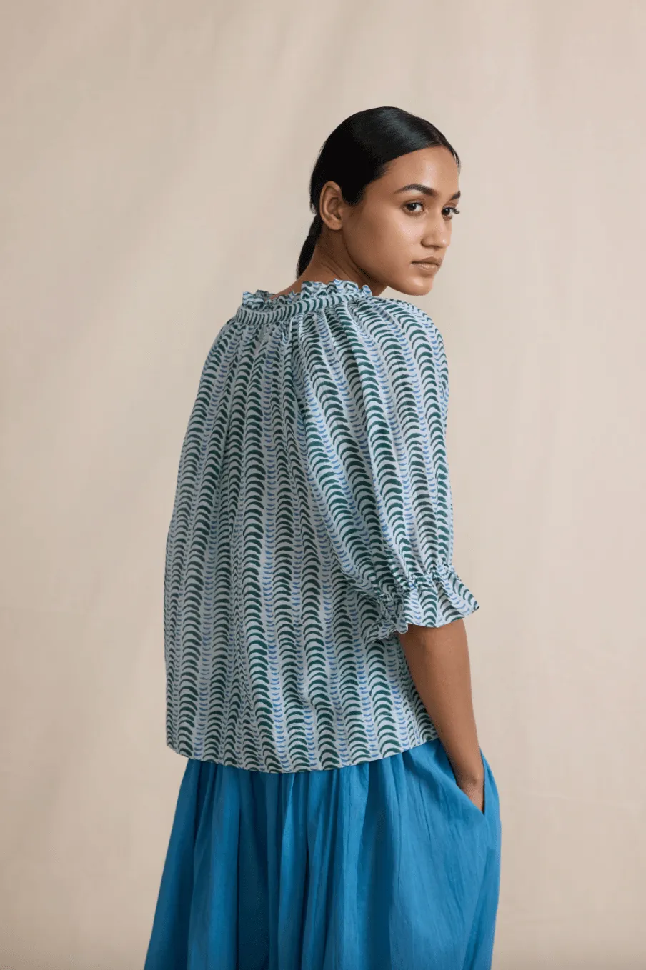 Shellax Top in Blue Coral sold by Beau & Ro product image thumbnail 3