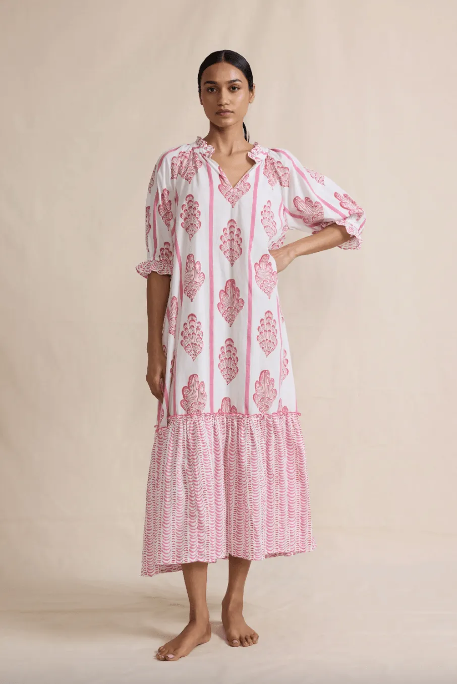 Shell We Dance? Dress in Pink Sand sold by Beau & Ro product image thumbnail 4