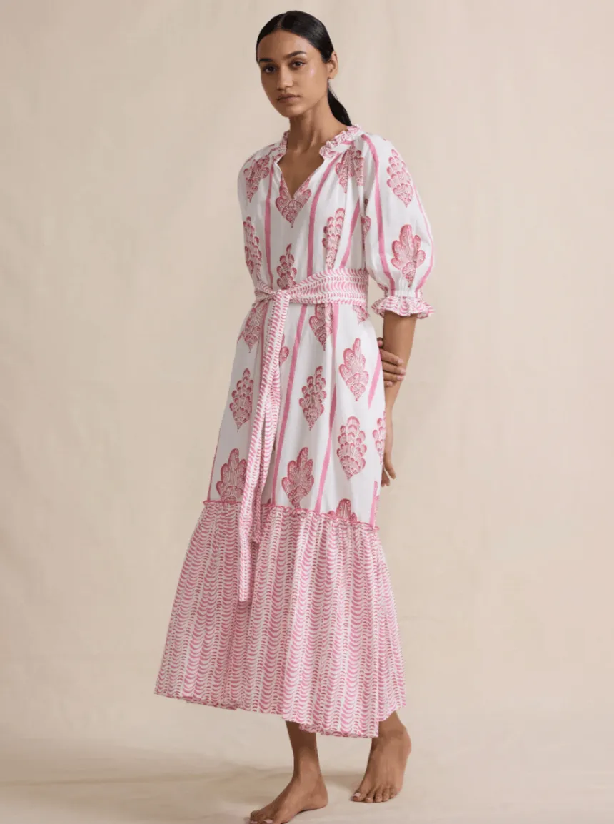 Shell We Dance? Dress in Pink Sand sold by Beau & Ro