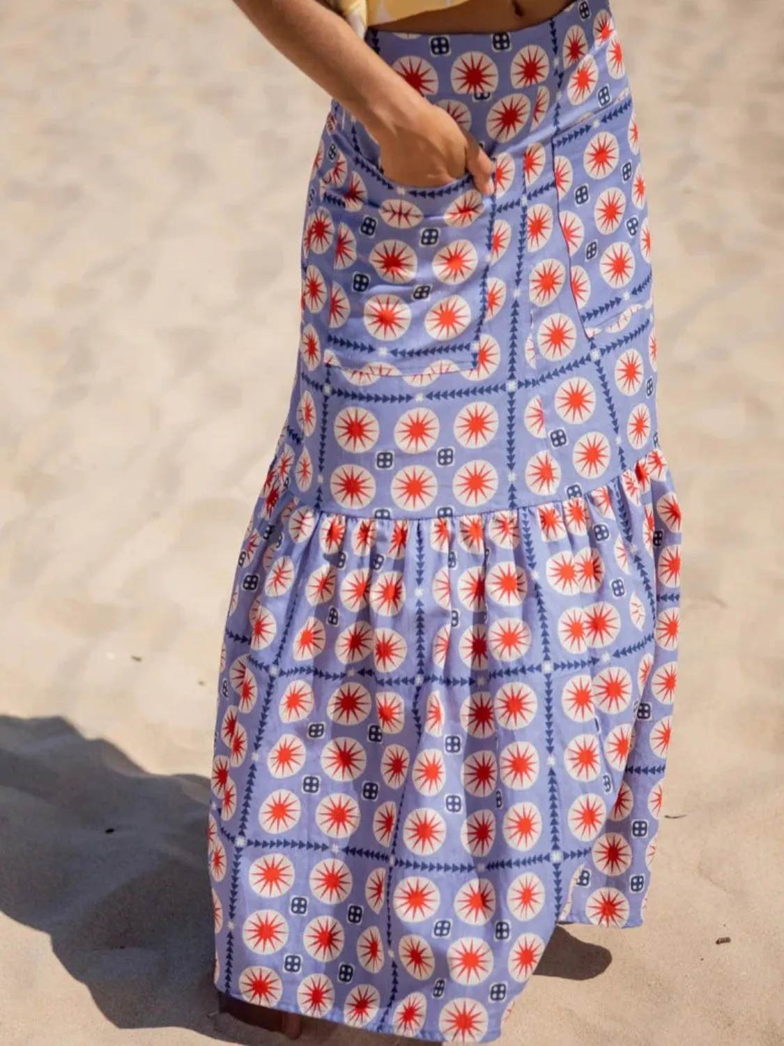 Melody Ruffle Skirt in Poppy Sun sold by Beau & Ro