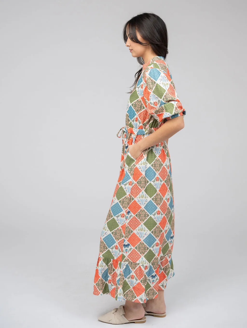 The Lily Midi Dress | Fall Patchwork sold by Beau & Ro product image thumbnail 3