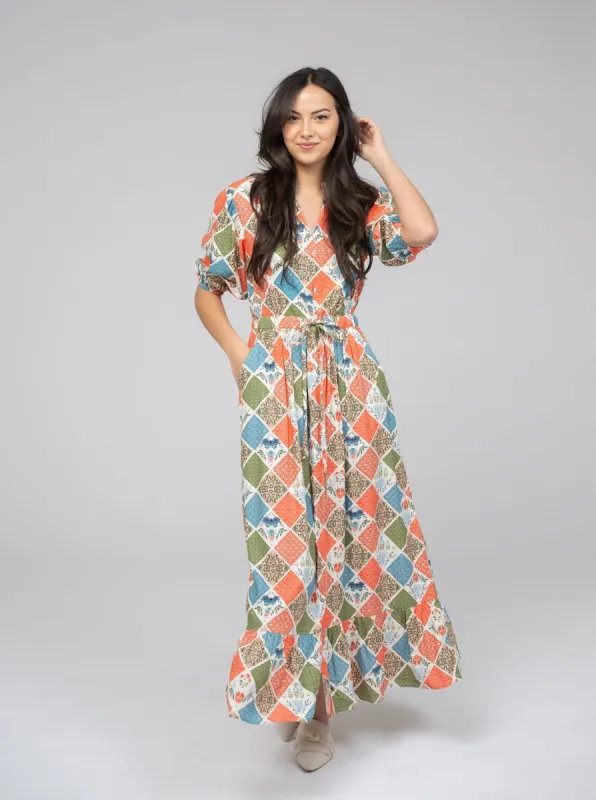 The Lily Midi Dress | Fall Patchwork sold by Beau & Ro