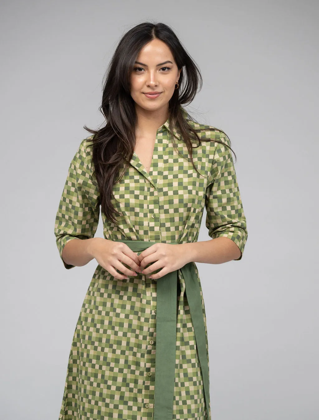 The Eloise Dress | Green Blocks sold by Beau & Ro product image thumbnail 3