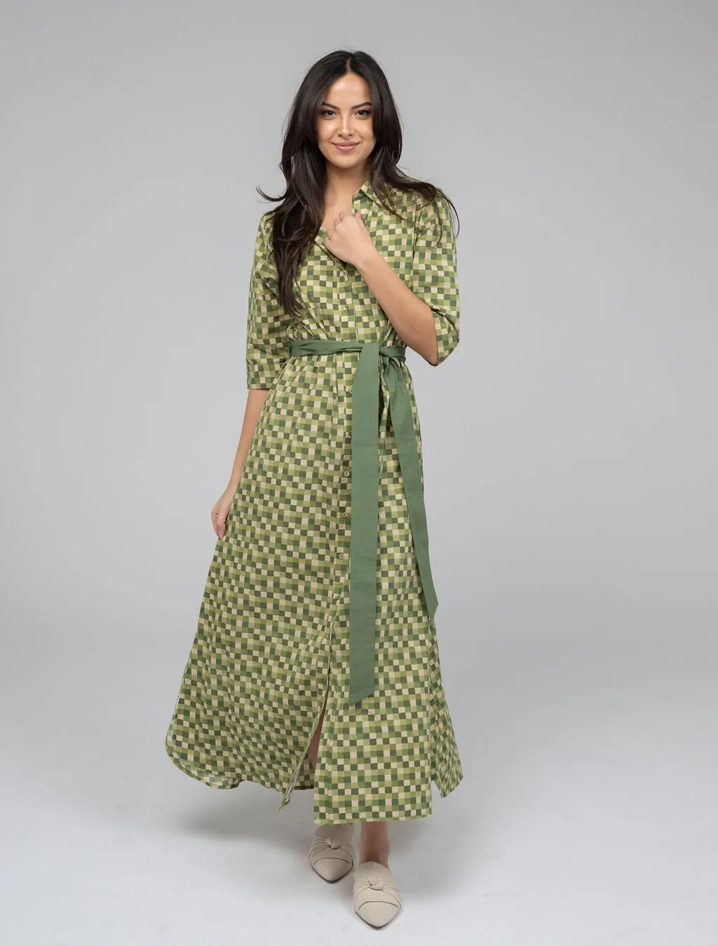 The Eloise Dress | Green Blocks sold by Beau & Ro